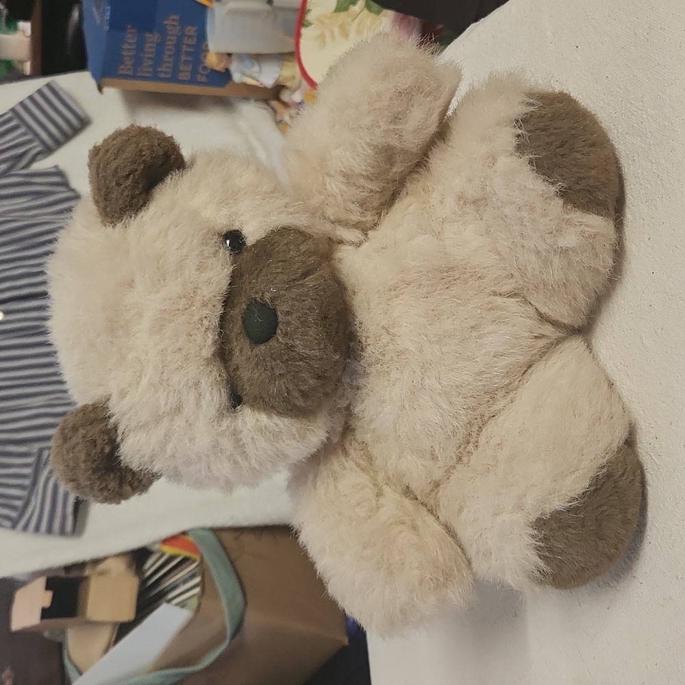 Vintage 1983 Etone Teddy Bear Plush Stuffed Animal Toy Preowned 12" Squatty Look